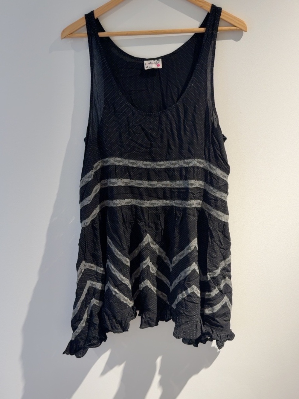 Free People Voile Lace Trapeze Tunic Top M